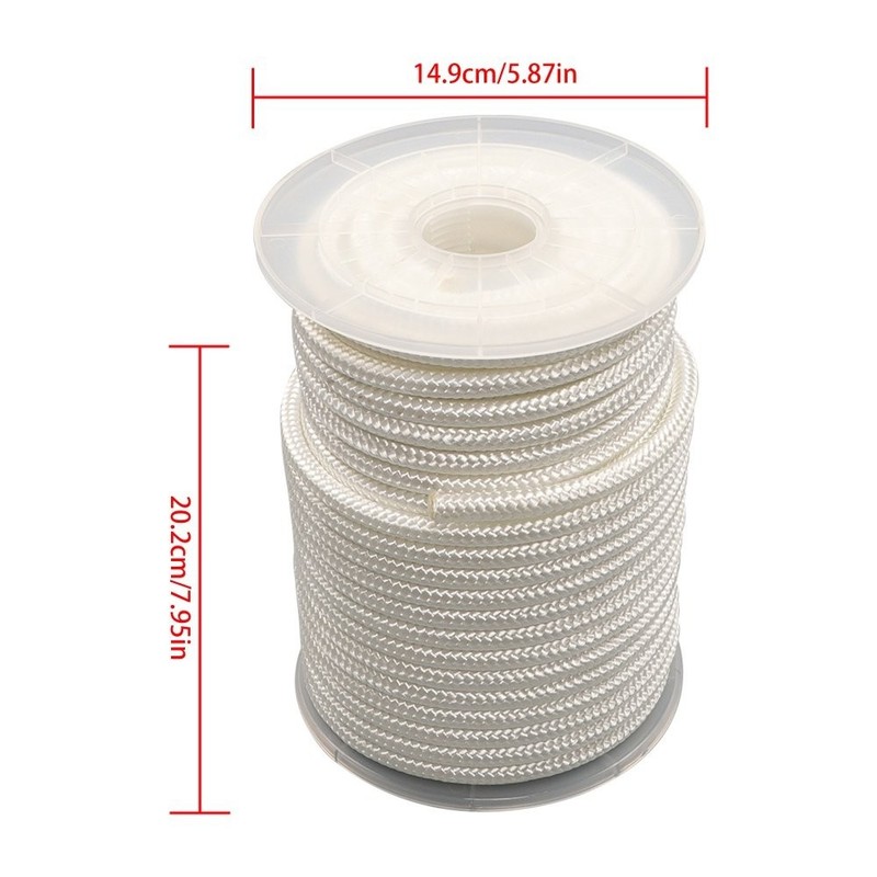 3/8" x 100' White Nylon Solid Braid Knot Rope High UV & Abrasion Resistance gallery