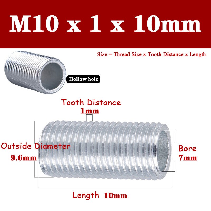 M10 Allthread Hollow Threaded Rod Tube, All Lengths -Electrical Lamp Socket gallery