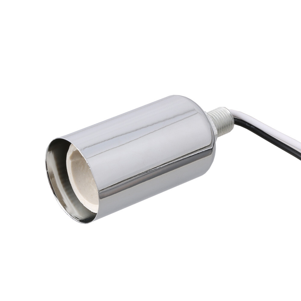 E14 Ceramic Base LED Light Lamp Bulb Adapter Converter Screw Socket Chrome gallery