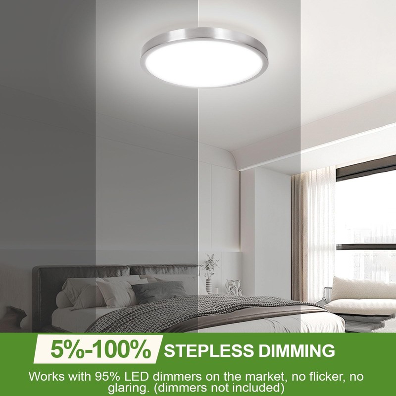 2-Pack 36W Dimmable Ceiling Light Fixture, 13 inch 3600lm Super Bright Modern... gallery