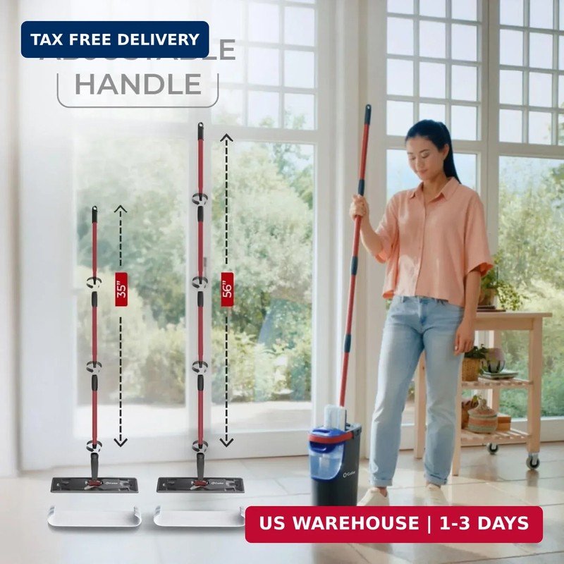 O-Cedar H2prO Flat Mop System | Quick Everyday Cleaning | Dual-Tank Fresh Water gallery