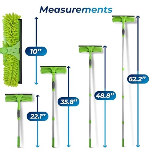 Professional Window Squeegee for Window Cleaning, 2 in 1 Rotatable 62 inches gallery