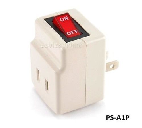 1-Port Wall Outlet 2-Prong AC Power Adapter with On/Off Switch, PS-A1P gallery