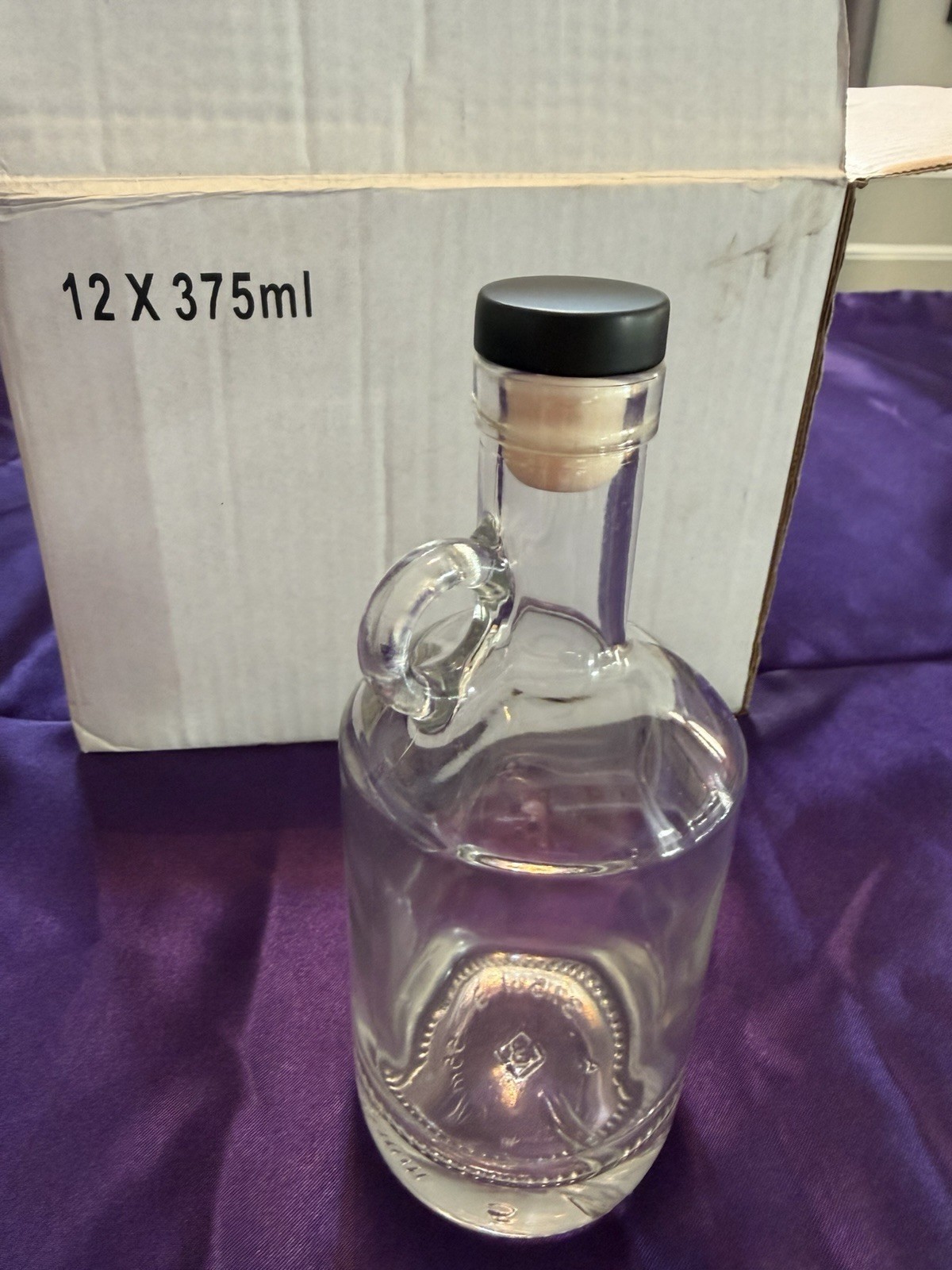 Moonshine Jugs Handle Clear Glass 375ML 18.5 MM Bar Top Neck Craft Jar Spa Case gallery