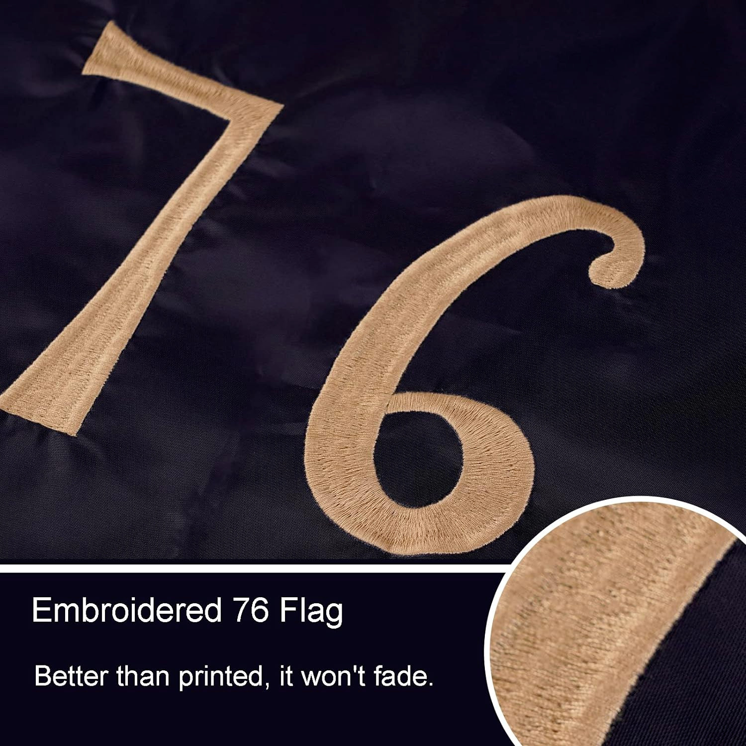4X6 Embroidered VINTAGE TEA STAINED Bennington 76 Flag 1776 Sewn 210D Nylon (FI) gallery