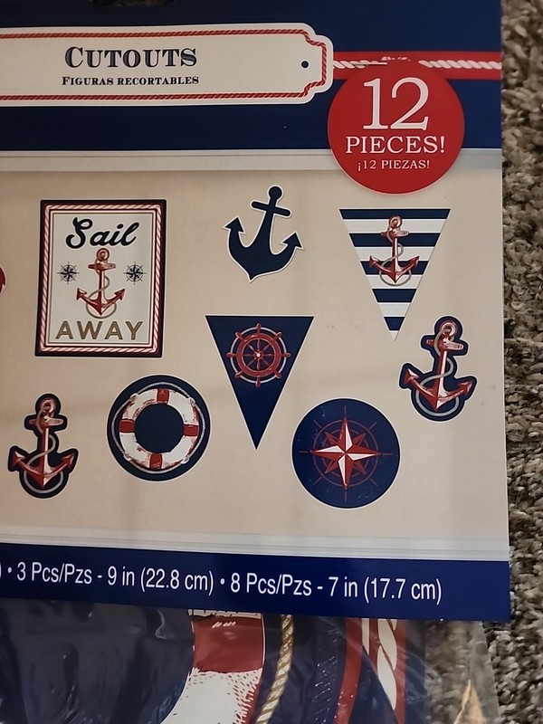 Amscan Nautical Cutouts 12pc Value Pack Party Celebration Various Prints & Sizes gallery