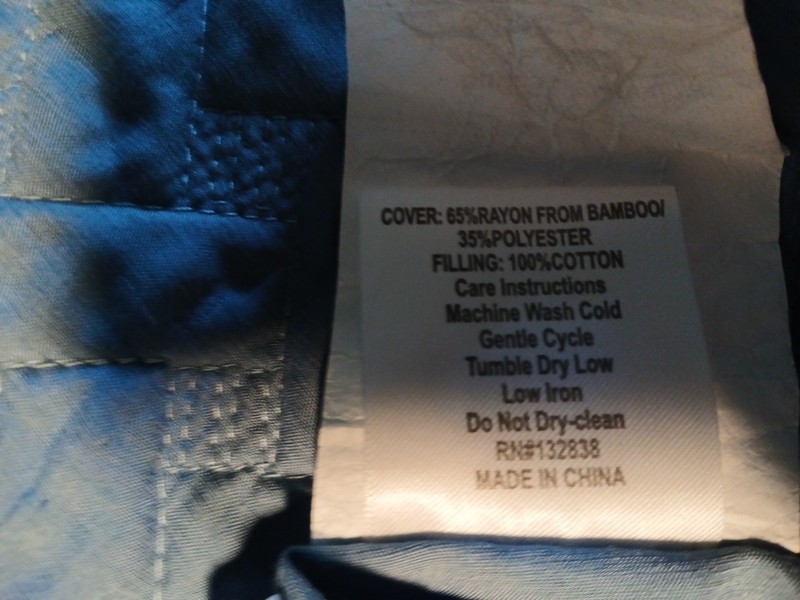 QUEEN COMFORTER SPREAD Chezmoi Collection Blue 2 Shams 92x96 Lightweight gallery