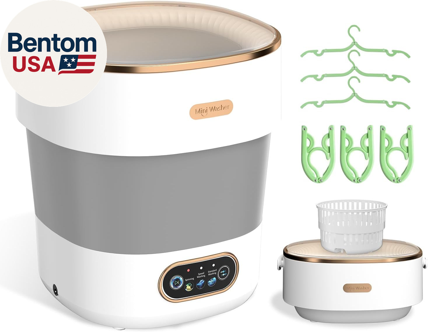 Portable Washing Machine, Folding 20L Mini Washer and Spin-Dryer, 3 Cleaning Mod gallery