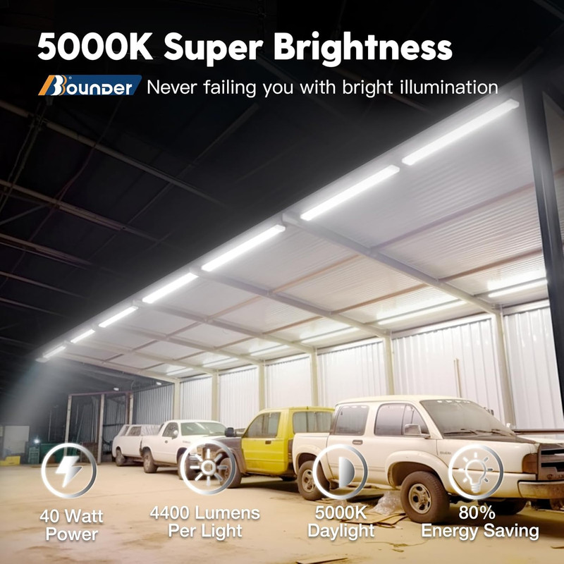 12 Pack Linkable LED Shop Light with Reflector, Super Bright 5000K Daylight, 440 gallery
