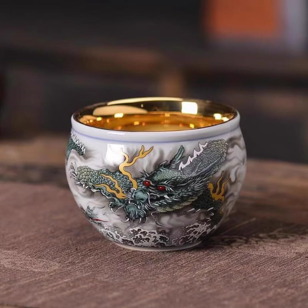 150ml Qinglong Cup Jianzhan Master Cup Tea Cup Jingdezhen Tea Set, White gallery