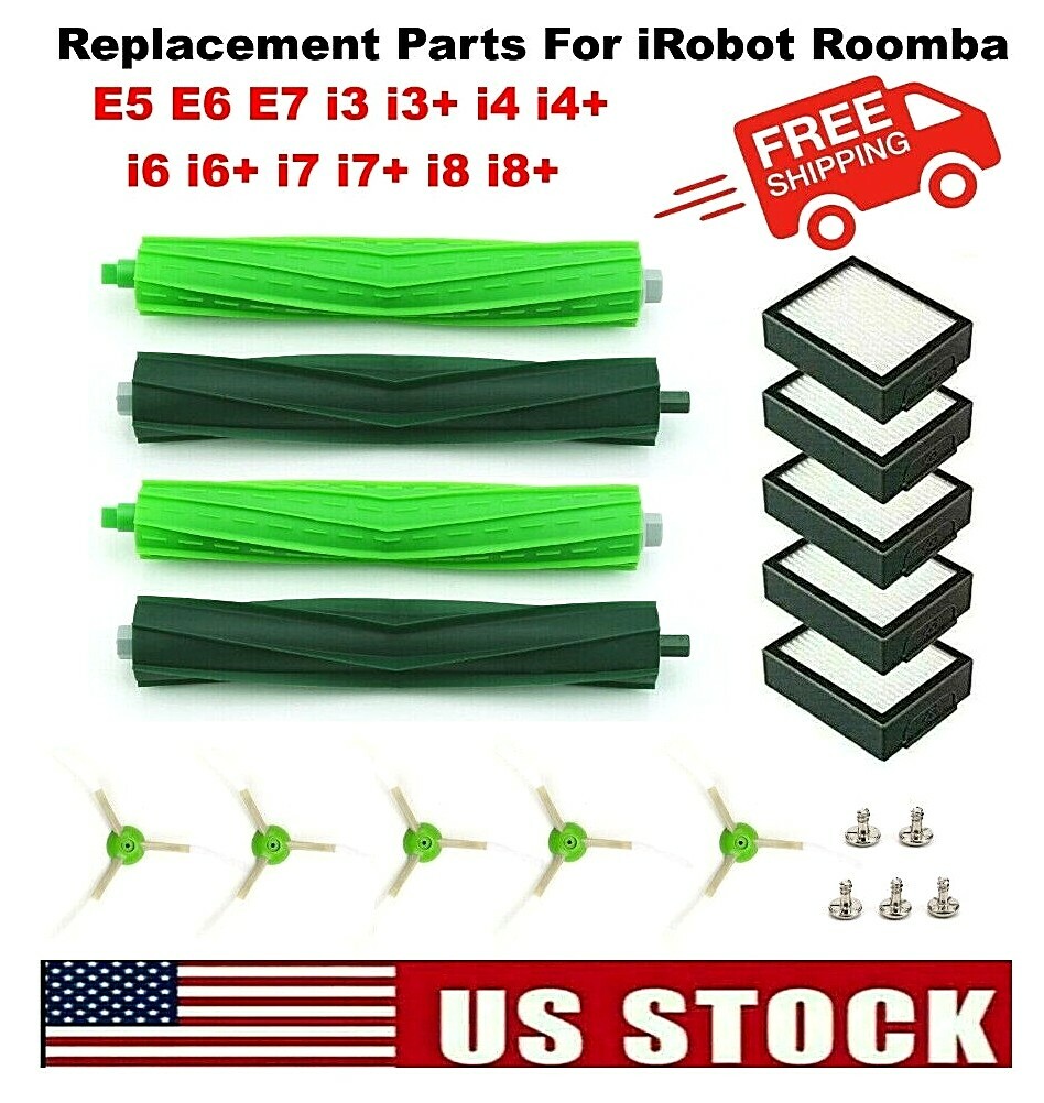 For iRobot Roomba Replacement Parts Side, Roller Brushes, Filters E5 E6 E7 i3 + gallery