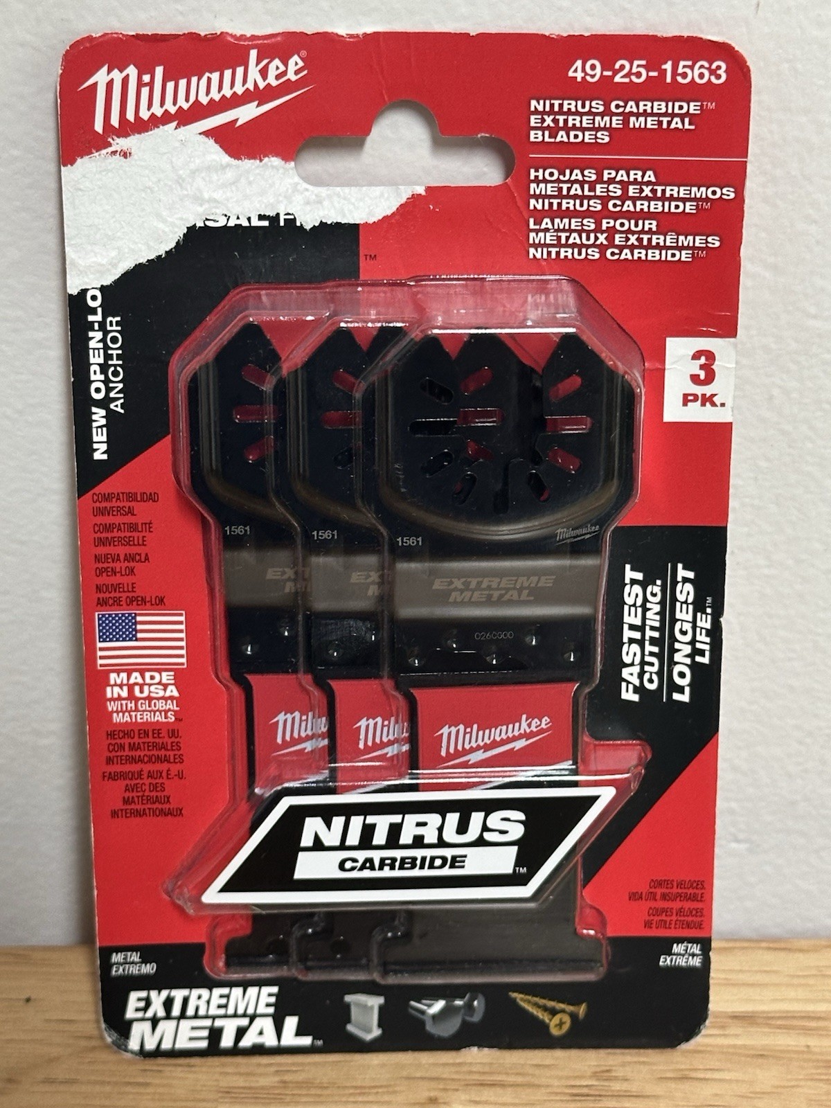 New - Milwaukee Oscillating Multi-Tool Blades 3 Pack Nitrous Carbide 49-25-1563 gallery