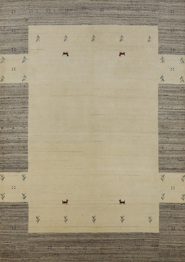 Bordered Stylish and Versatile Gabbeh Bedroom Rug Handmade Wool 5x6 ft