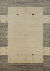 Bordered Stylish and Versatile Gabbeh Bedroom Rug Handmade Wool 5×6 ft