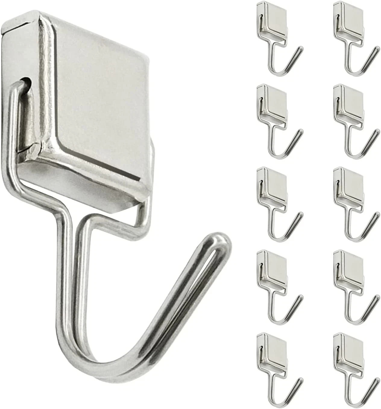 10PCS Small Magnetic Hooks,14Lbs Super Strong Magnets with Hooks for Hanging,Cru gallery