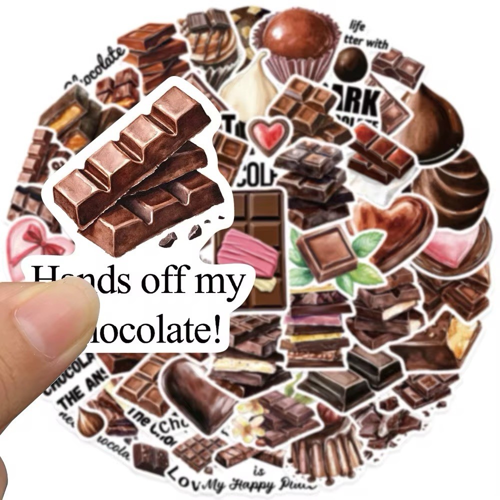 10 Random Cartoon Chocolate Stickers Food Decals Laptop Hydro Yeti Free Shipping gallery