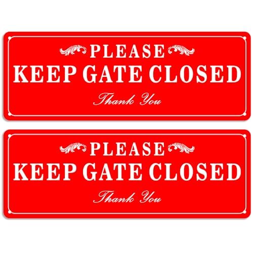 2 Pack Please Keep the Gate Closed Matal Sign - Brushed Aluminium Durable Ink... gallery