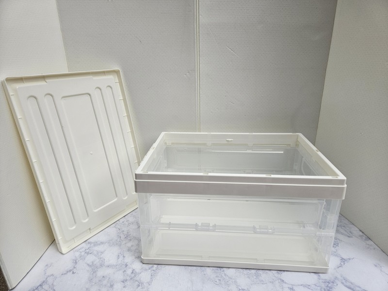 Folding Storage Box With Lid-Stackable & Collapsible With Magnetic Doors gallery
