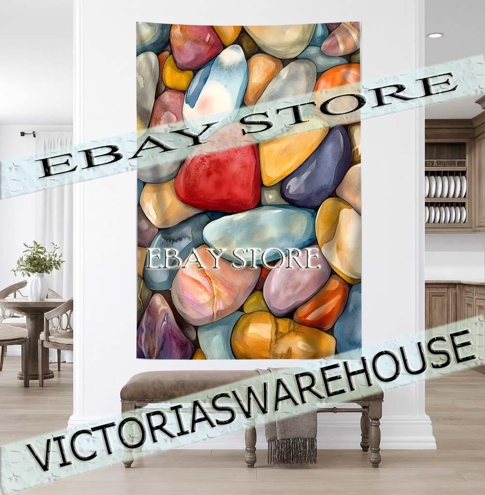 Stone Hearts Tapestry Cottage Decor large print 59X82 in gallery