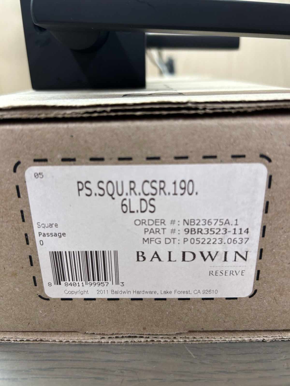 Baldwin Reserve Passage Lever Set In Black #PS.SQU.R.CSR.190. New In Opened Box gallery