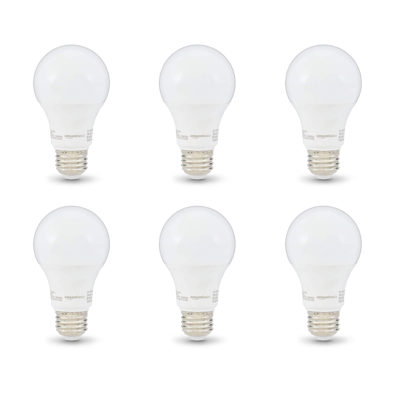 Amazon Basics Non-Dimmable LED Light Bulbs, 6 Count (Pack of 1), Soft White gallery