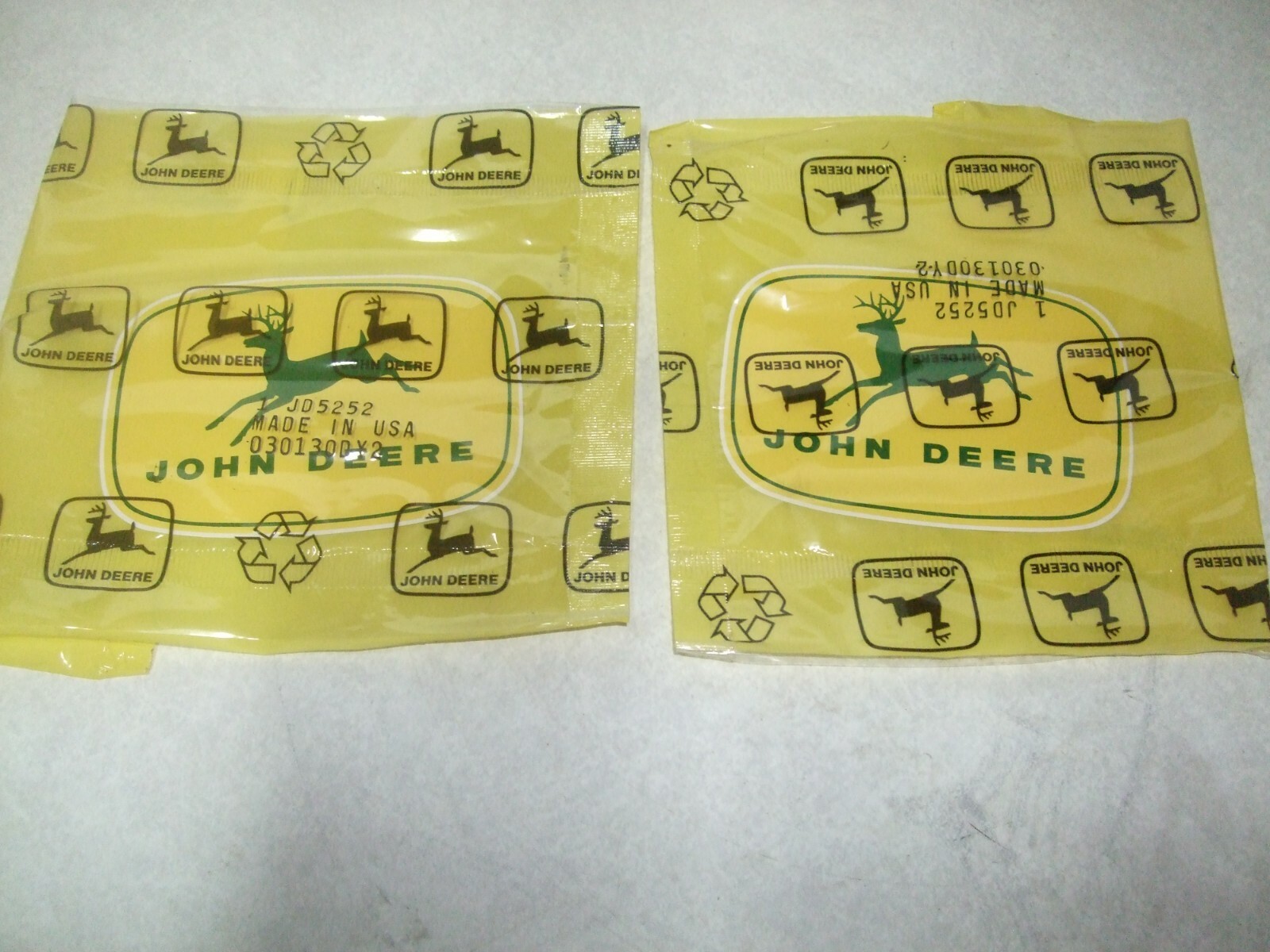 John Deere JD5252 Decal Labels-New-4 Legged-4"L X2 7/8"W-Yellow & Green-Lot of 2 gallery