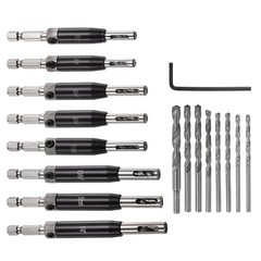 16sets Self Centering Drill Bit Set High Speed Steel Hex Shank Woodworking Bits