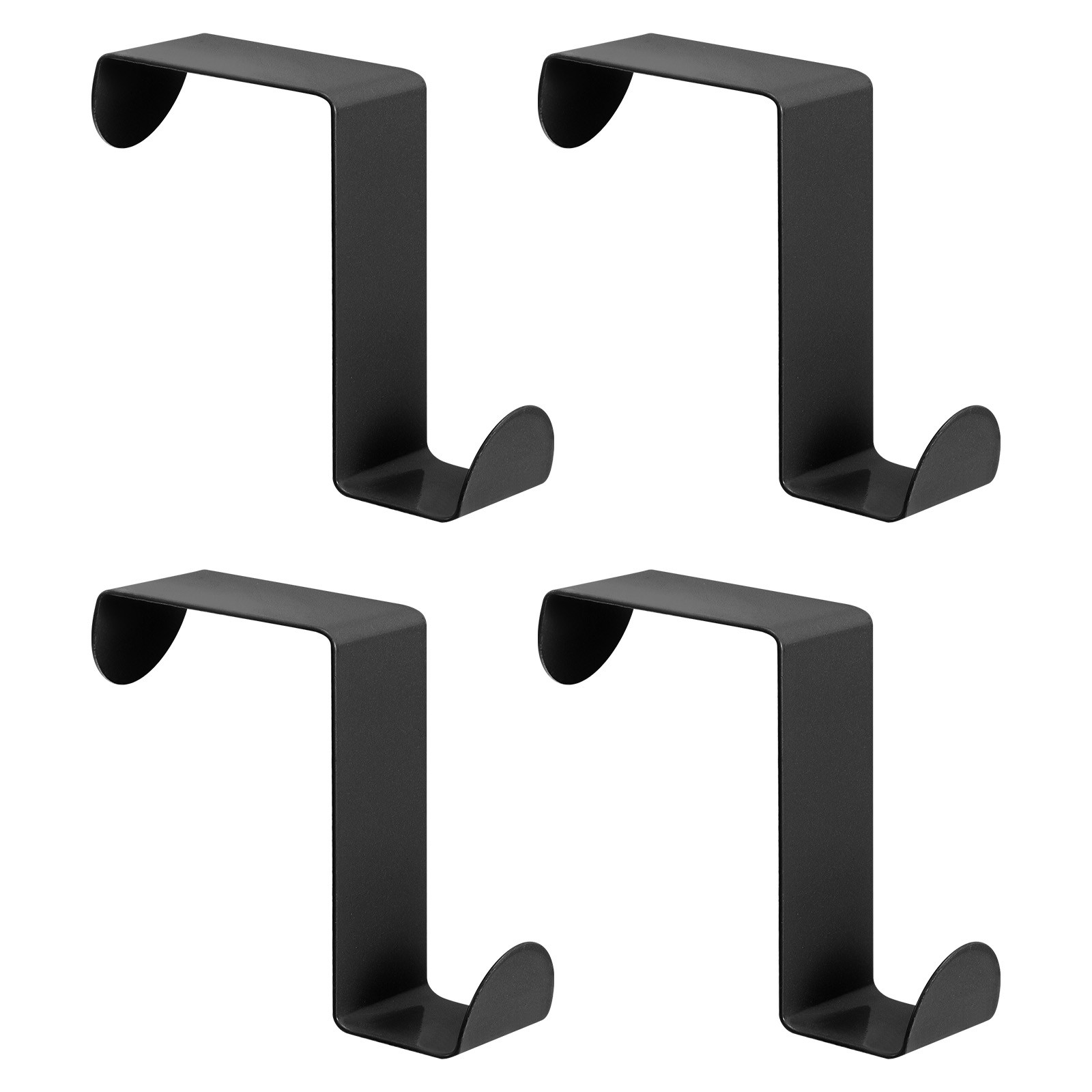 4pcs Over the Door Hooks Stainless Steel S-Shaped Double Hooks Black gallery