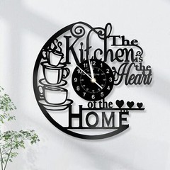 12 Inch Kitchen Vinyl Record Wall Clock,Coffee Wall Decor for Office Living Room