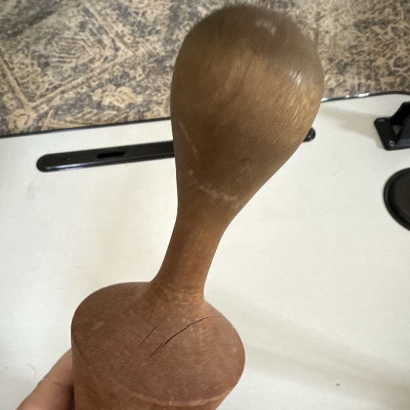 Handmade Wood Pestle, Medium Brown Solid/Plain, 11 in Tall, 6 in Diameter gallery