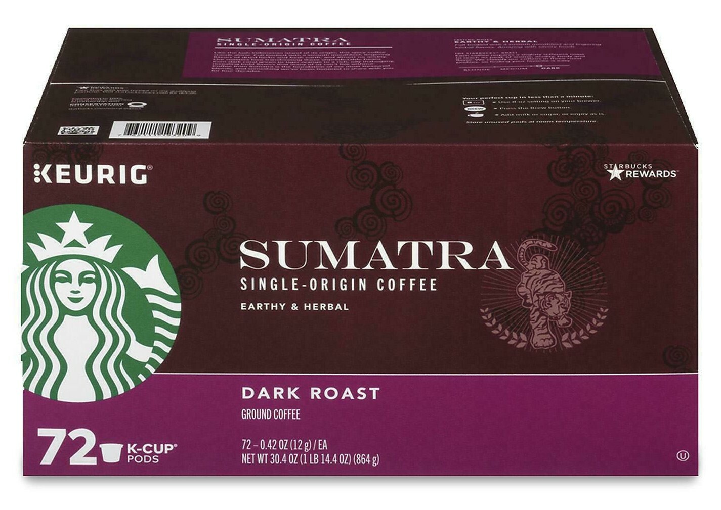 Starbucks Single-Origin Sumatra Coffee K-Cups 72 ct 30.4 oz gallery