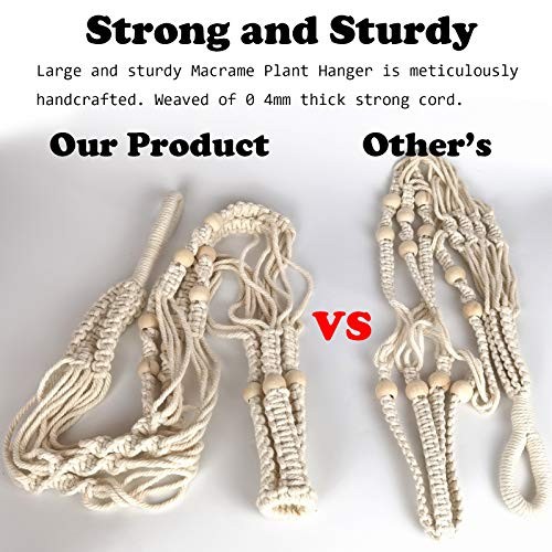 43 Inches Macrame Plant Hanger Large for2 inch Pot Extra Long No 1 Beige gallery