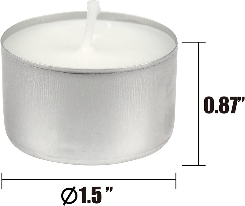 Bulk 100 Unscented Long Burning Tea Light Candles - Perfect for All Occasions gallery