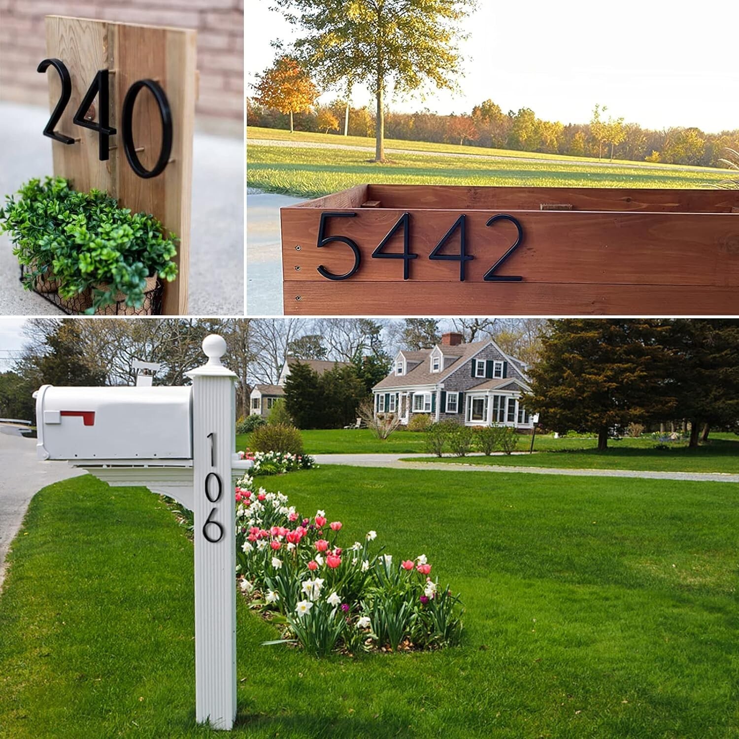 5 Inch Floating House Number, Mailbox Door Numbers Sign, Metal Modern Black gallery