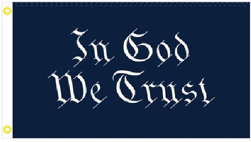 3X5 IN GOD WE TRUST (SCRIPTURE) BLUE 5X3 FLAG BANNER W/ GROMMETS gallery