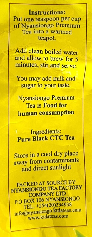 Kenya Premium Black Tea - Loose leaf Direct from Factory Unblended 8.5oz -(240g) gallery