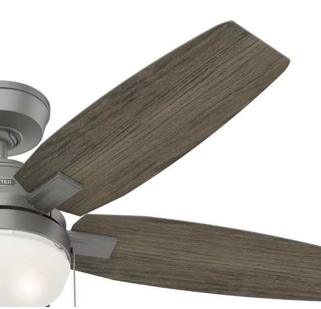 Hunter Antero 52 in. Indoor Matte Silver Ceiling Fan with Light 52128 gallery