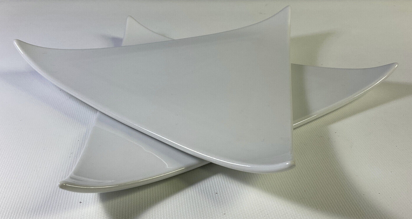 Fortessa Fortaluxe Triangular Appetizer Plate Flair Point Edge Germany Set of 2 gallery