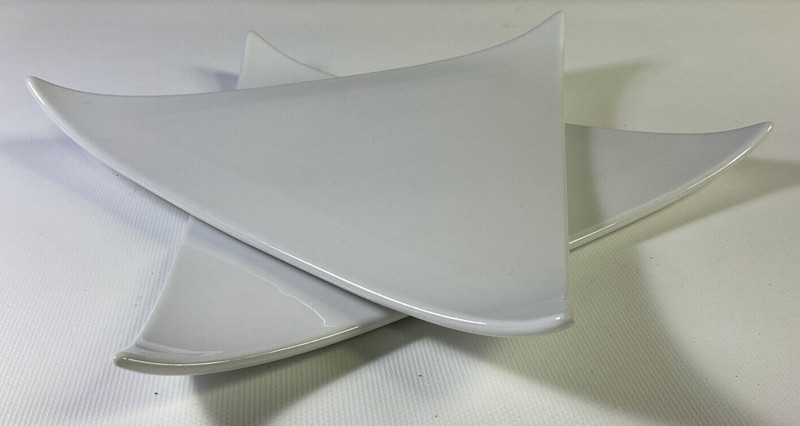 Fortessa Fortaluxe Triangular Appetizer Plate Flair Point Edge Germany Set of 2 gallery