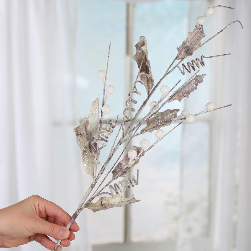 Factory Direct Craft Frosted Artificial Twig and White Holly Berry Branch gallery