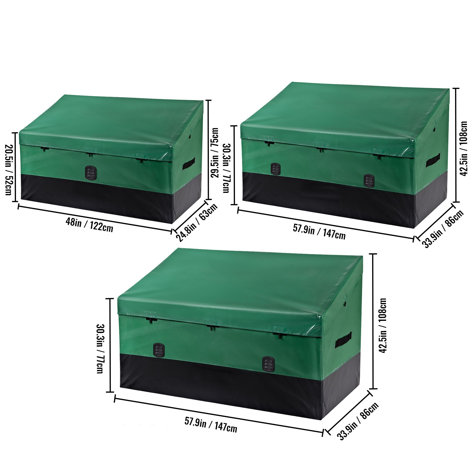 VEVOR Outdoor Storage Box Patio Deck Box 100-230 Gallon Waterproof PE Tarpaulin gallery