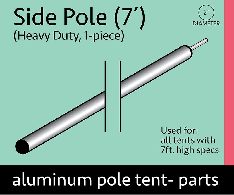 7ft Aluminum Pole Replacement Set For Outdoor Pole Tent Party Canopy Gazebo gallery