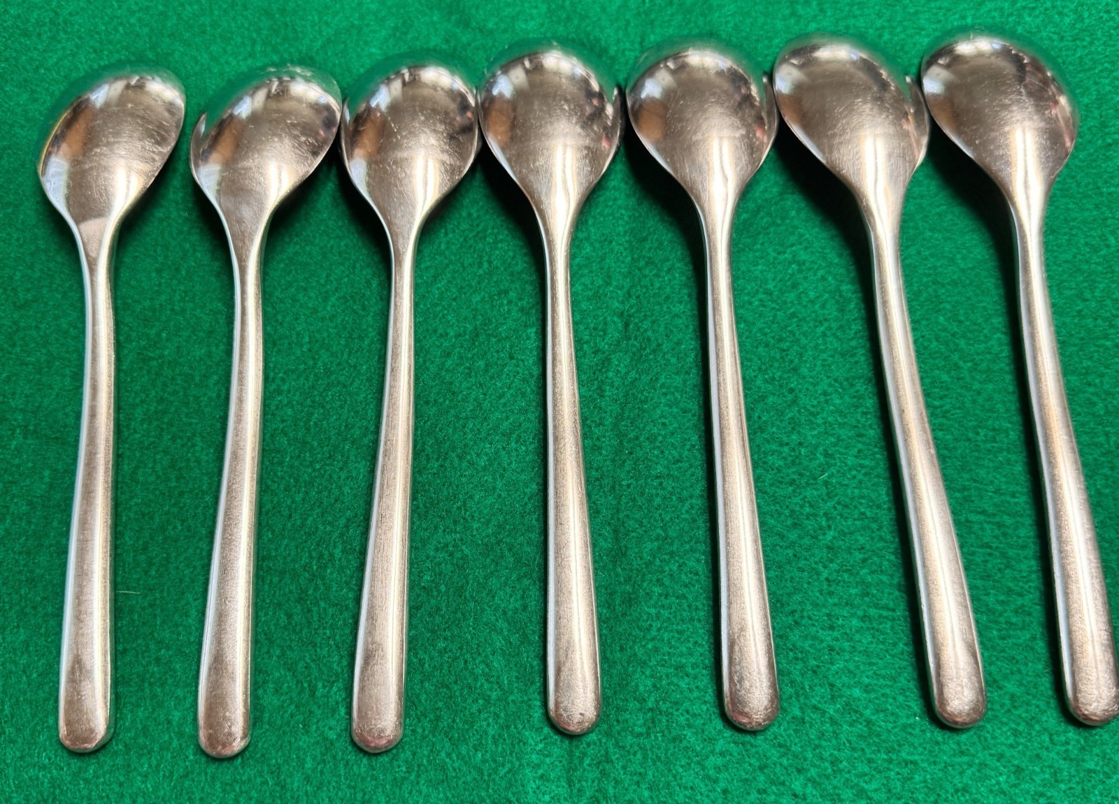 MIKASA Satin Wave Stainless Flatware Set of 7 Oval Soup Spoons gallery