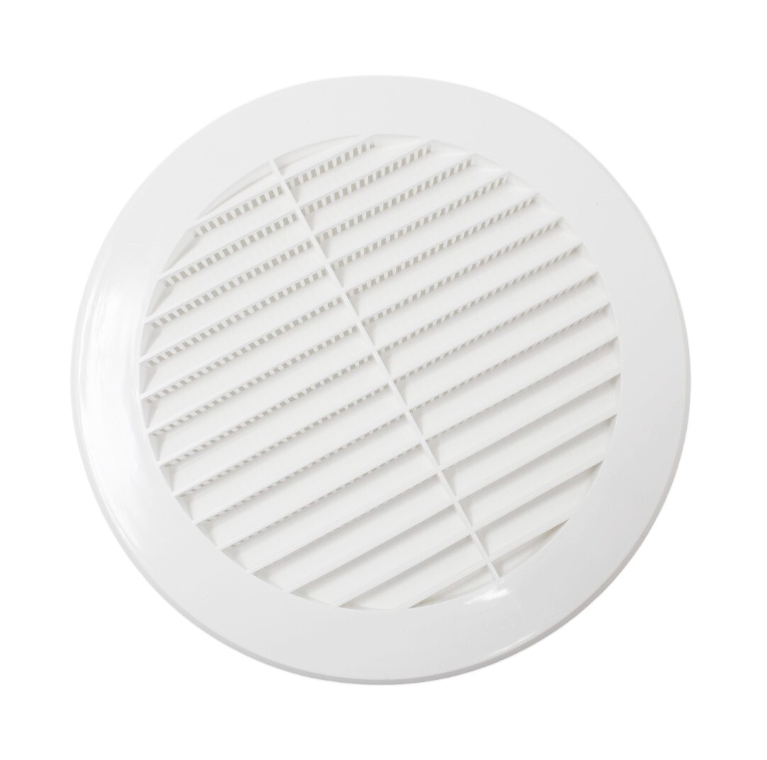 6" White Round Plastic Louver Soffit Air Vent Reptile Screen Grille Cover gallery