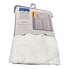 Lichtenberg Adele Ivory Rod Pocket Tier Pair Curtains 54″ W x 36″ L Leaf