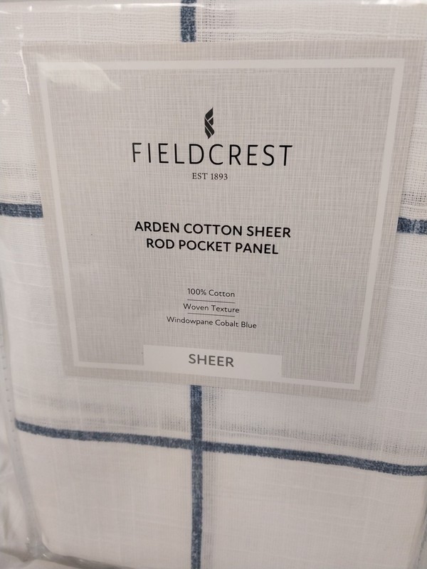 Fieldcrest Arden Sheer Rod Pocket Panel Curtain 100% Cotton 50in x 108in gallery