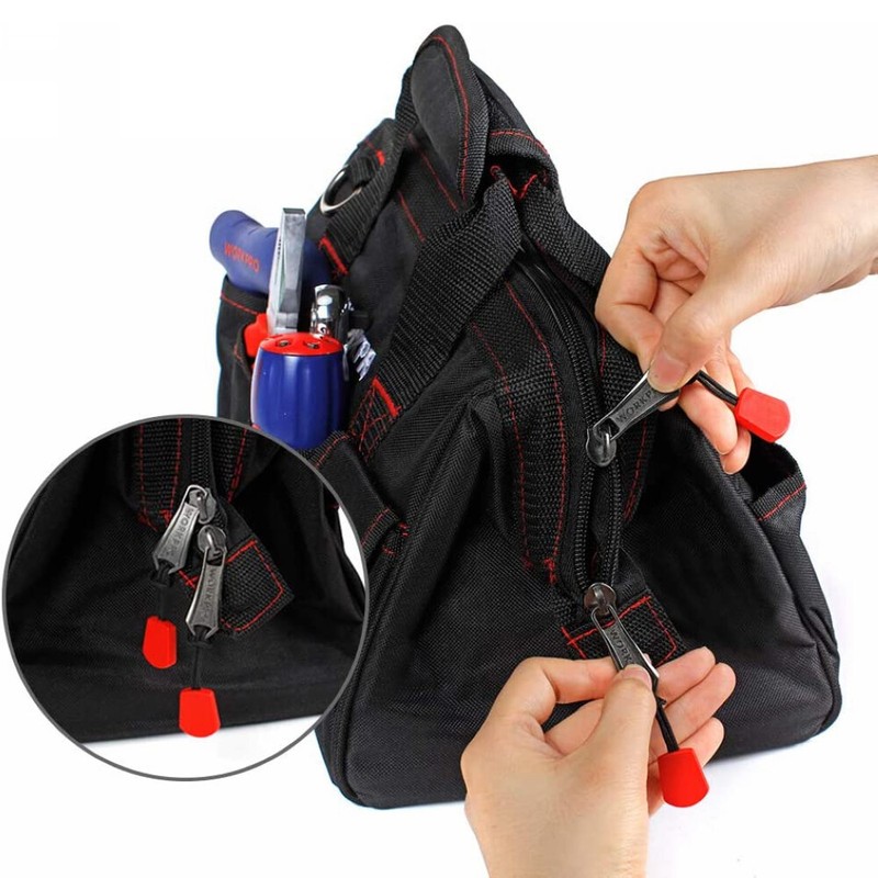 Workpro 12'' Storage Tool Bag Close Top Wide Open Mouth Polyester Double Zipper gallery