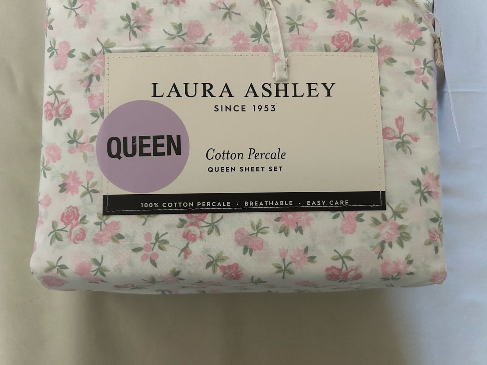 NEW 4pc Laura Ashley Queen Sheet Set Cottage Floral DITSY DOODLE Pinks & Green gallery