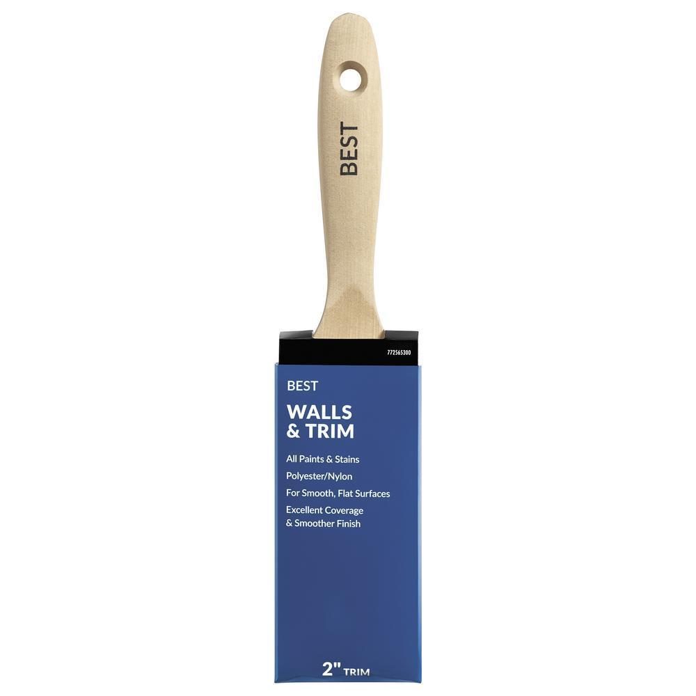 BEST 2" Polyester Nylon Synthetic Blend All Paint & Stain Wood Handle Trim Brush gallery