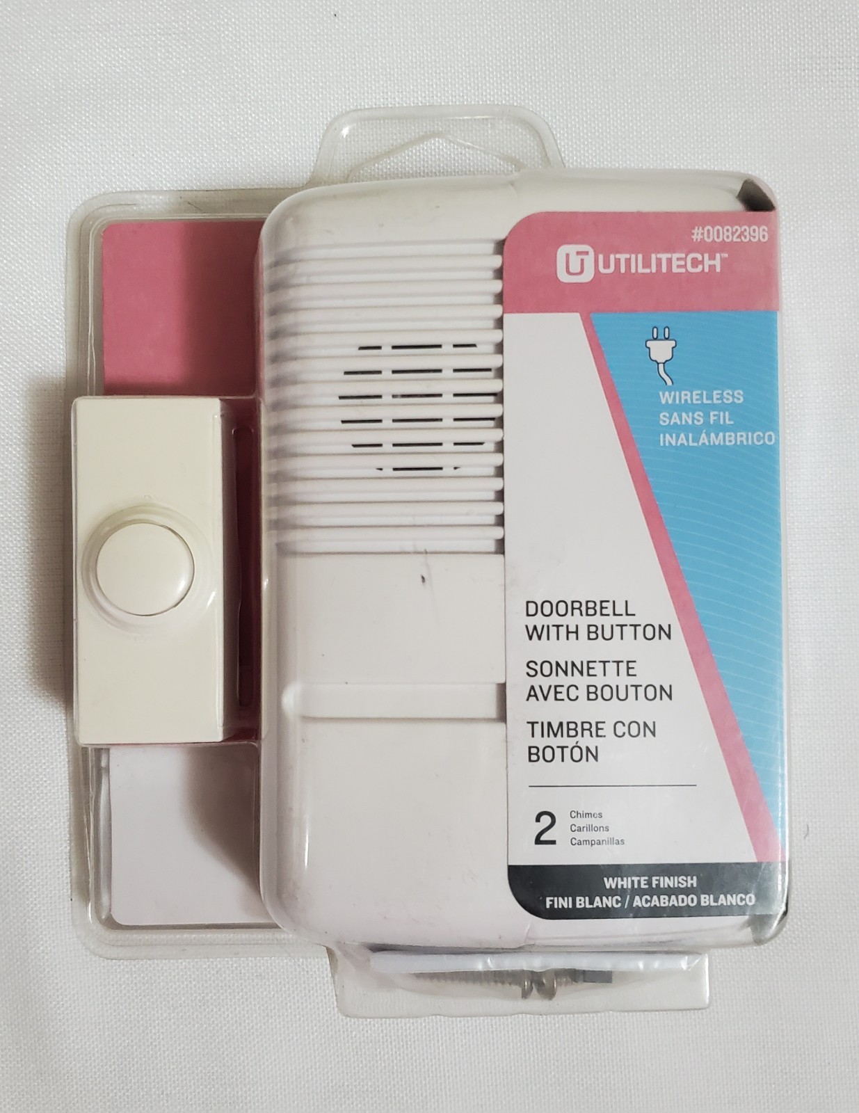 Utilitech Wireless Doorbell 0082396~~Plug In, 2 Sounds, Up to 75 Foot Range NOS gallery
